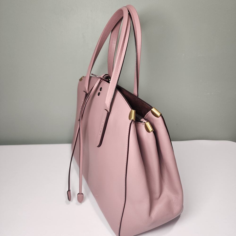 Coach 22821 Cooper Carryall Gunmetal Dusty Pink Glovetanned Leather - Picture 2 of 8